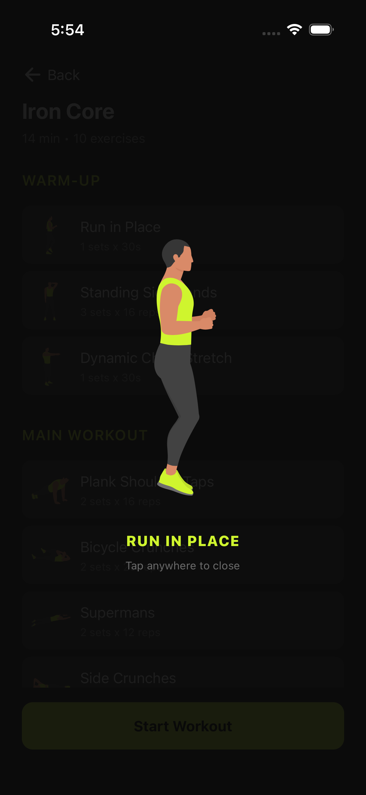 Animated exercise demo: Run in Place